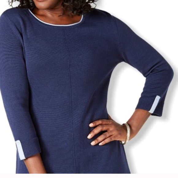 Karen Scott Women's blue  Crewneck Sweater - Picture 2 of 2